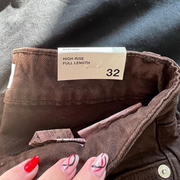 Zara brown split hem jeans - Picture 2 of 3